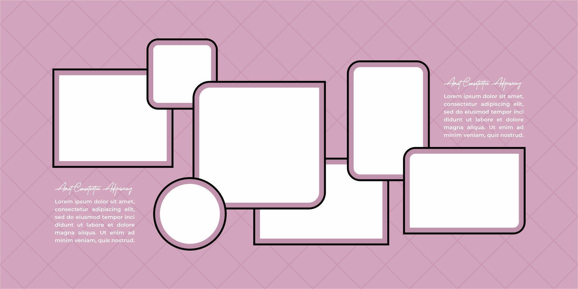 Picture Collage page grid layout abstract photo frames vector