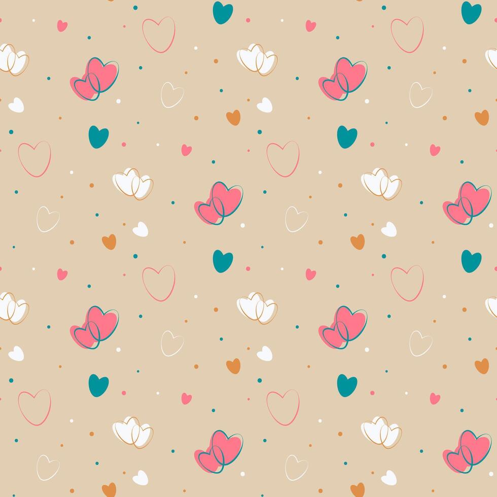 seamless background with little hearts vector