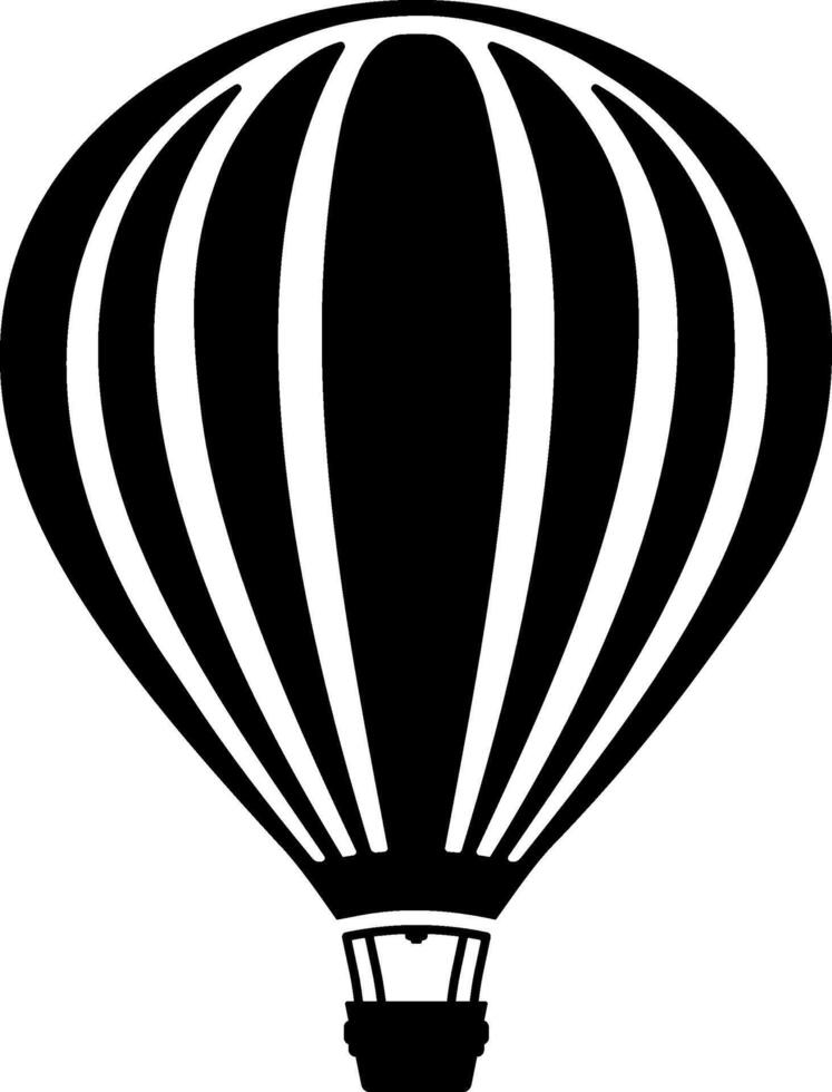 black silhouette of hot air balloon without background vector