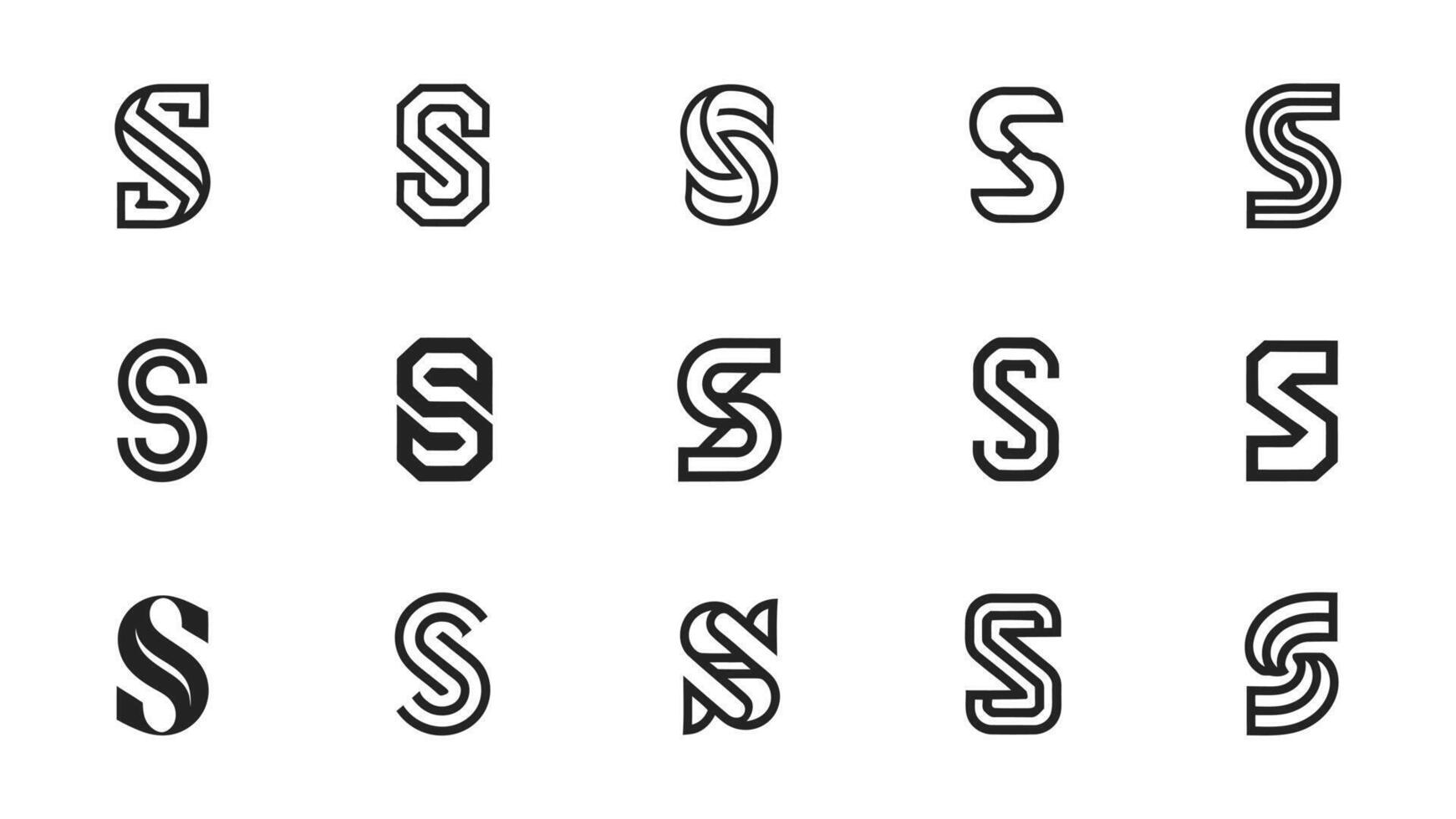 letter s logo set vector