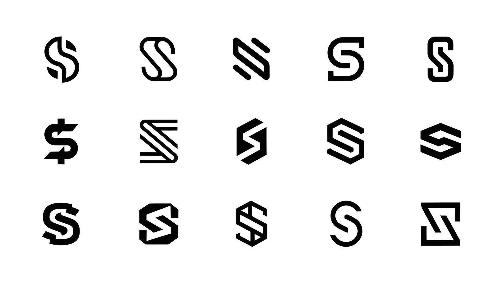 a set of different letter s logos vector