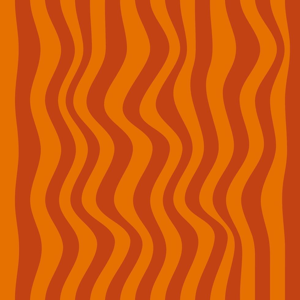 Retro Wavy Striped Pattern in Warm Orange and Brown Tones Abstract 70s Inspired Design for Wallpapers, Textiles, and Backgrounds vector