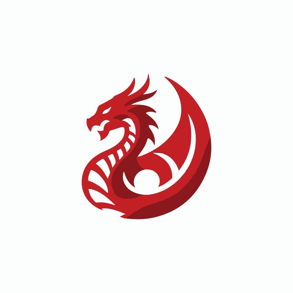 the red dragon logo on a white background vector