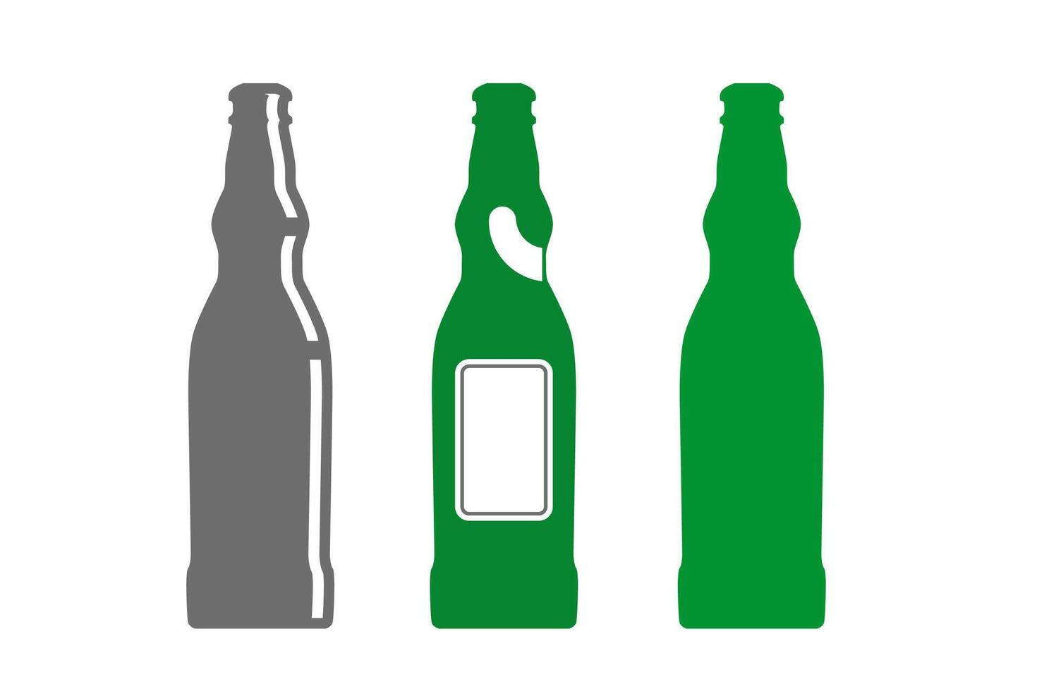 Beer glass bottles set isolated on white background. clipart vector