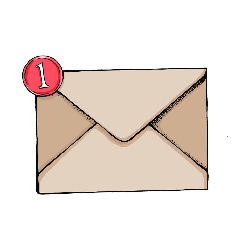 Illustration of the notification envelope vector