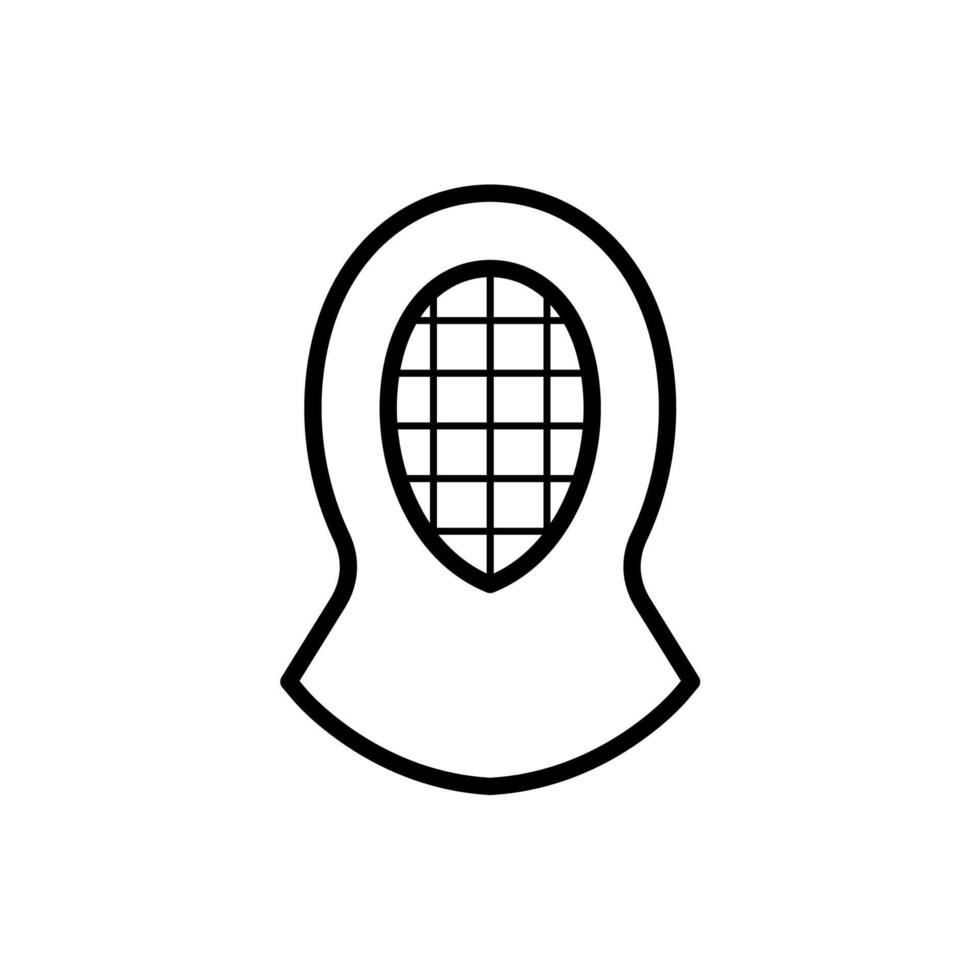 Fencing Mask Headgear Uniform Line Art Icon Design vector