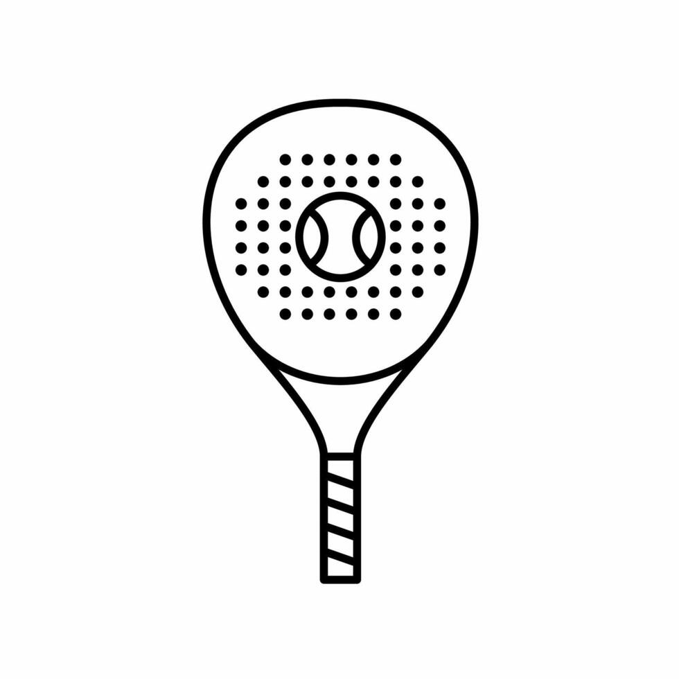 Padel Tennis Racket Line Art Sport Icon Design vector