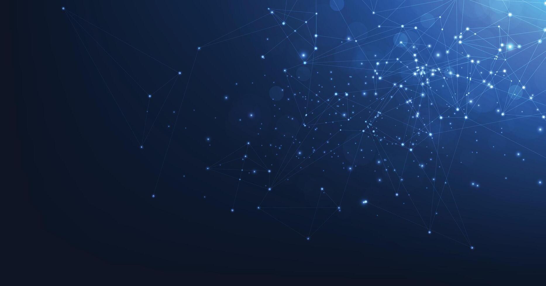 Concept of geometric mesh lines on a dark blue background. vector