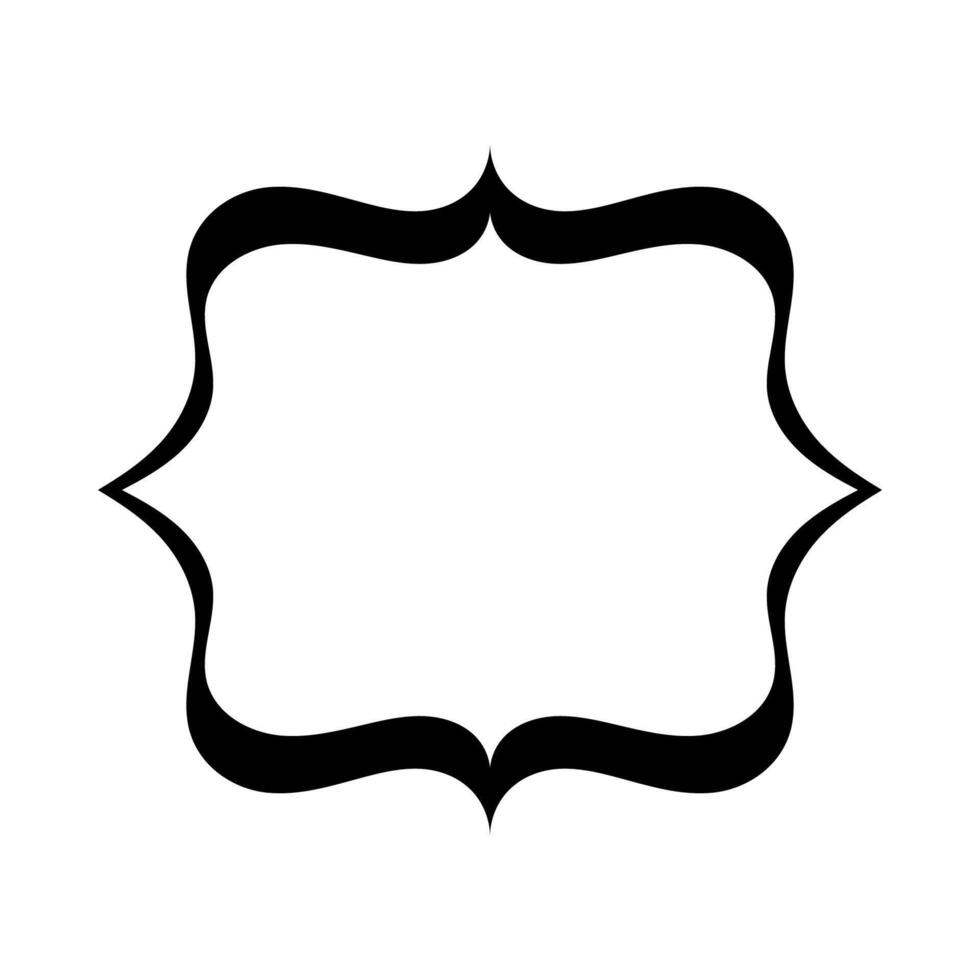 Decorative frame wavy design ornate swirls, Islamic frame figure decoration vector