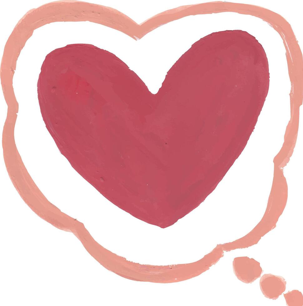 a heart shaped thought bubble with a pink outline vector