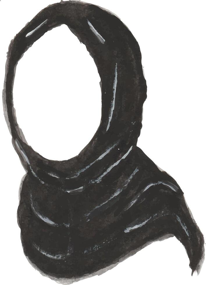 a drawing of a black scarf on a white background vector