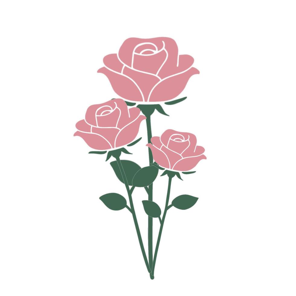 A bouquet of roses is shown in this illustration vector