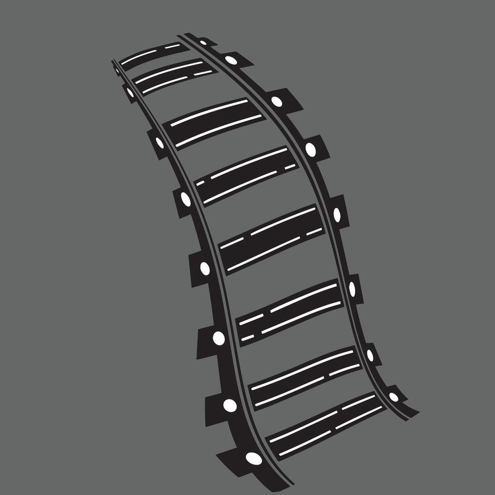 railroad track icon flat style vector