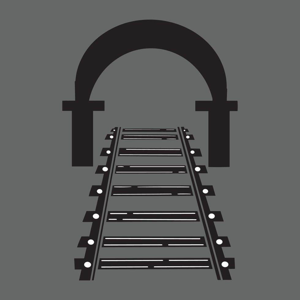 train tunnel isolated flat style design vector