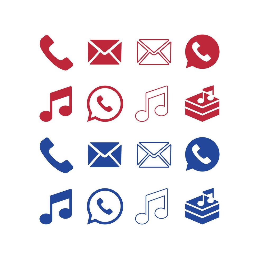 Newest Communication and Music Icons vector