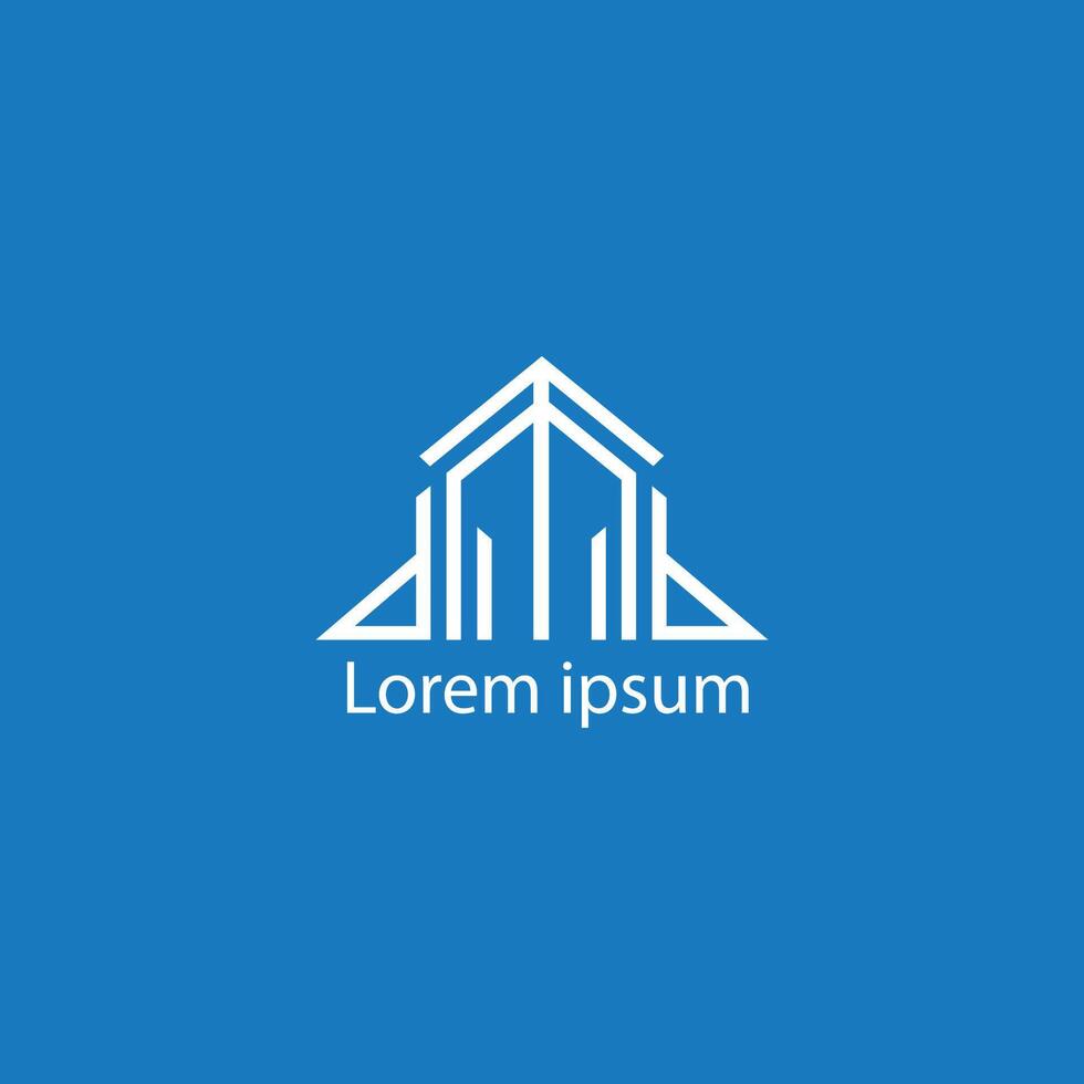 Abstract creative Modern Building Logo On Blue Background vector
