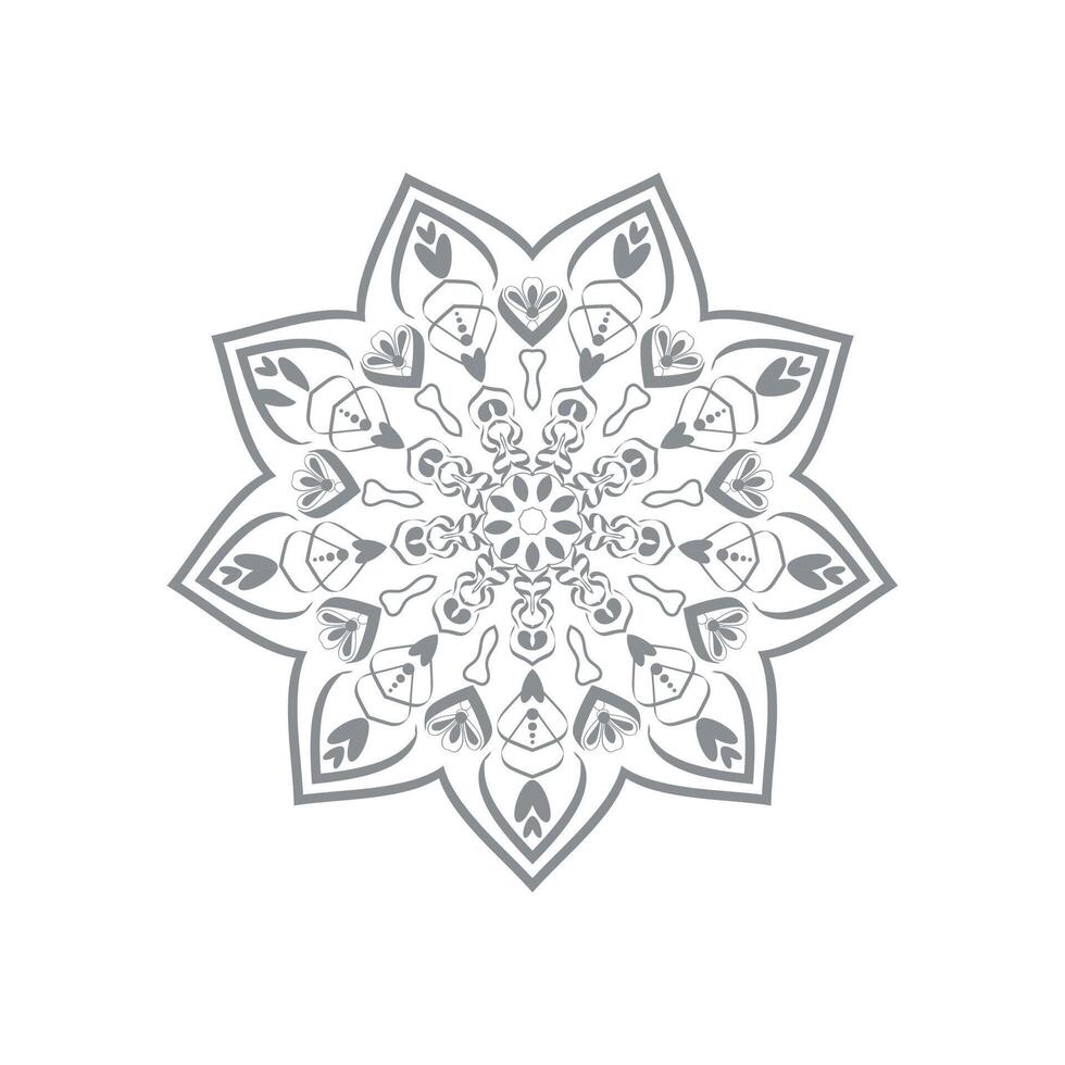 Trendy Modern Grey Mandala Pattern vector