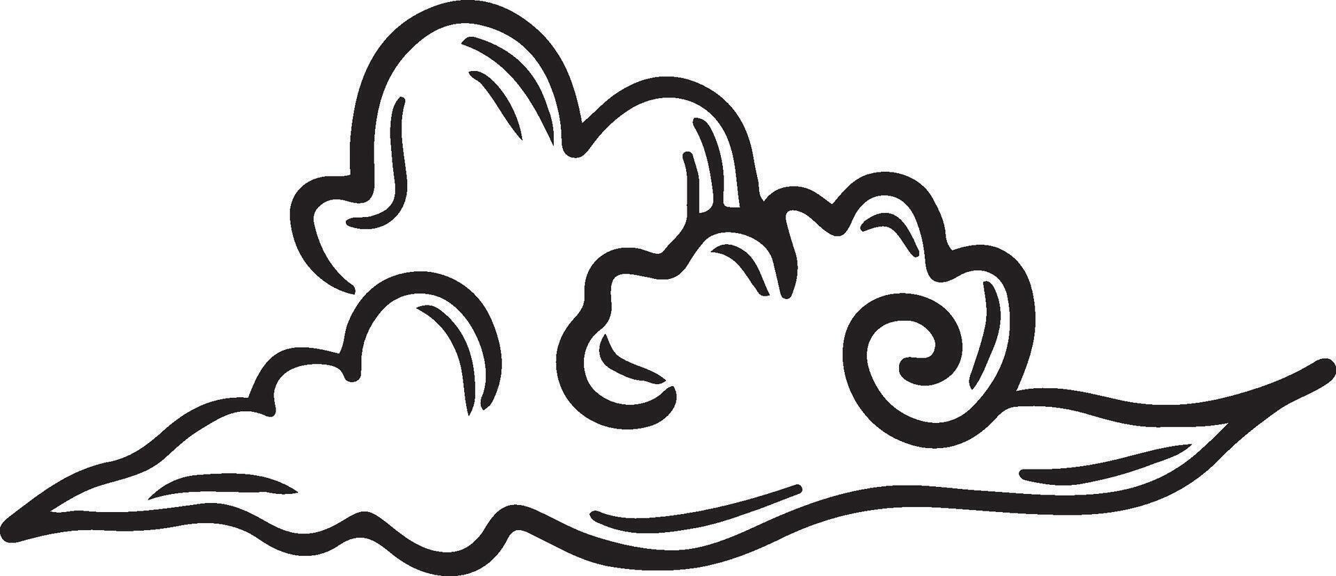Hand drawn auspicious cloud vector