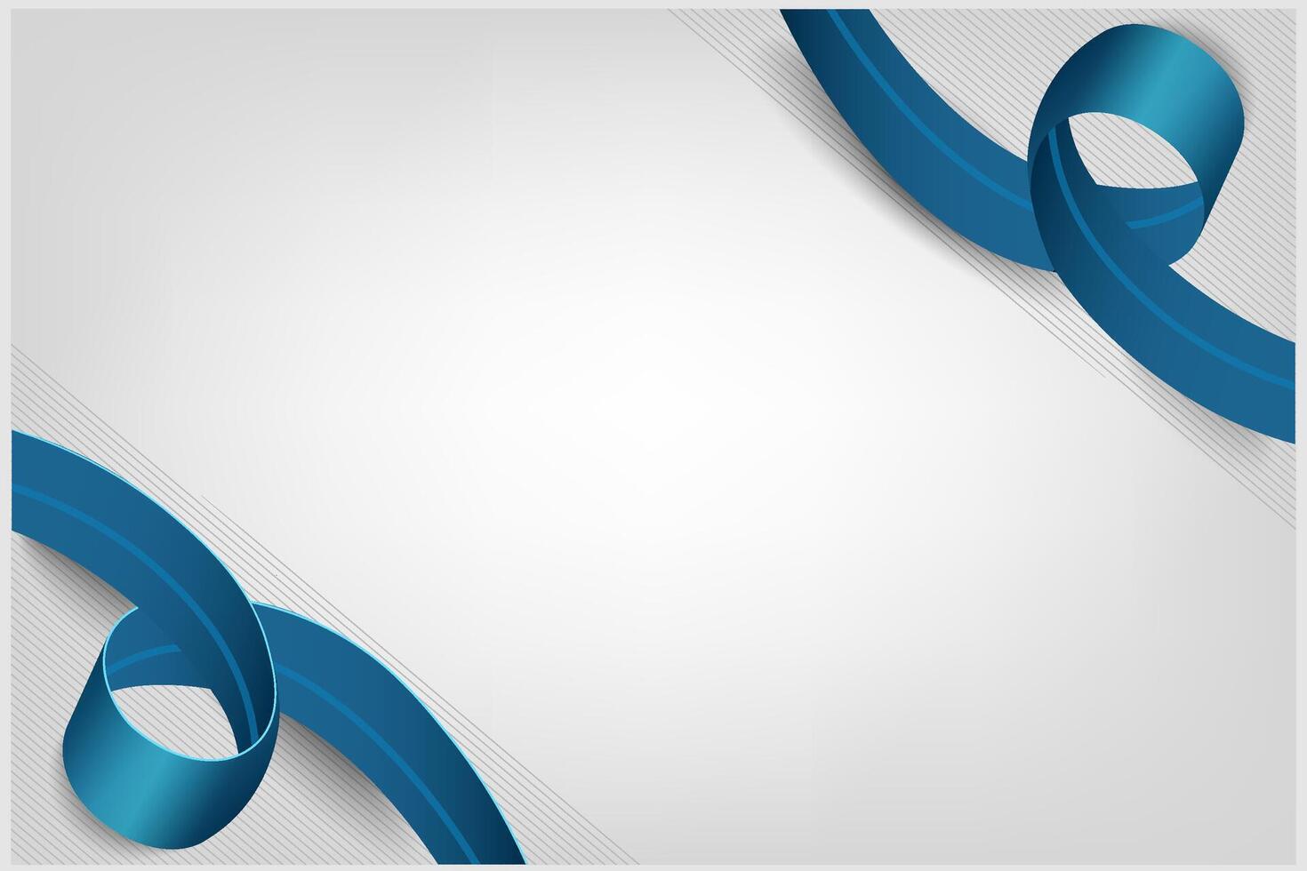 white background with gray line and blue ribbon vector