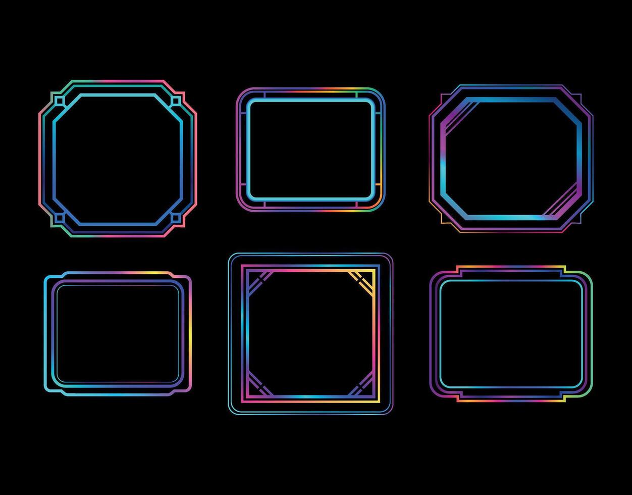 Vibrant Neon Geometric Frame Collection vector