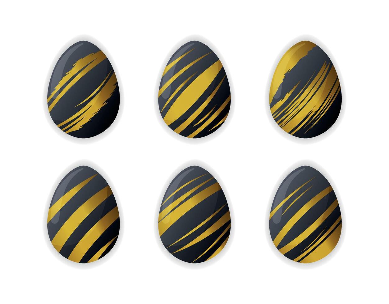 Elegant Black and Gold Eggs vector