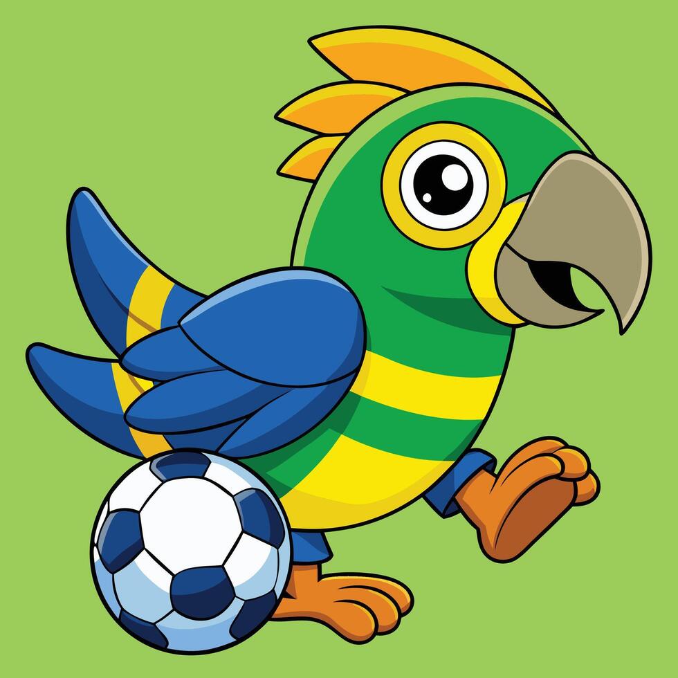 Parrot bird and football vector