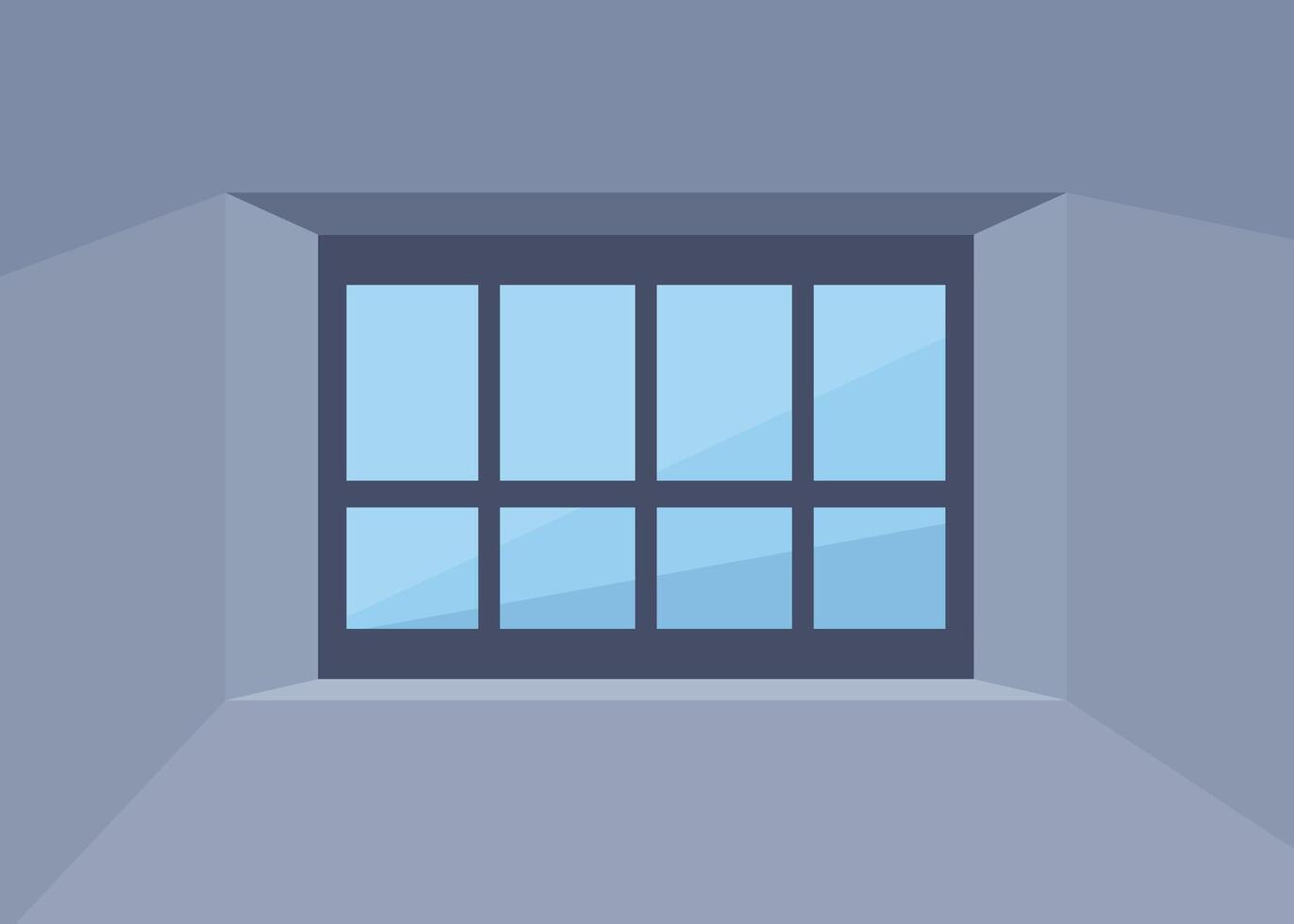Prison window with bars, Concept of prison and deprivation of liberty with daylight shining inside a cell through the bars of the window. illustration. vector