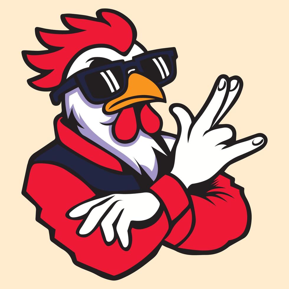 Chicken in a Cool Pose Illustration vector