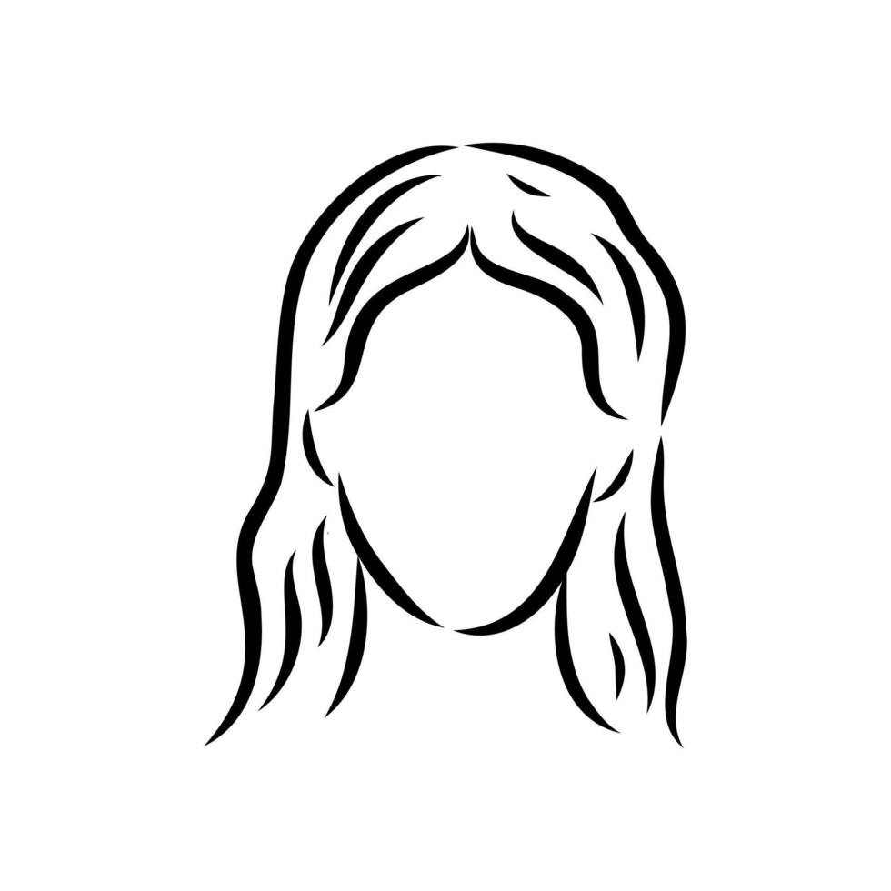 beautiful girl's head sketch vector
