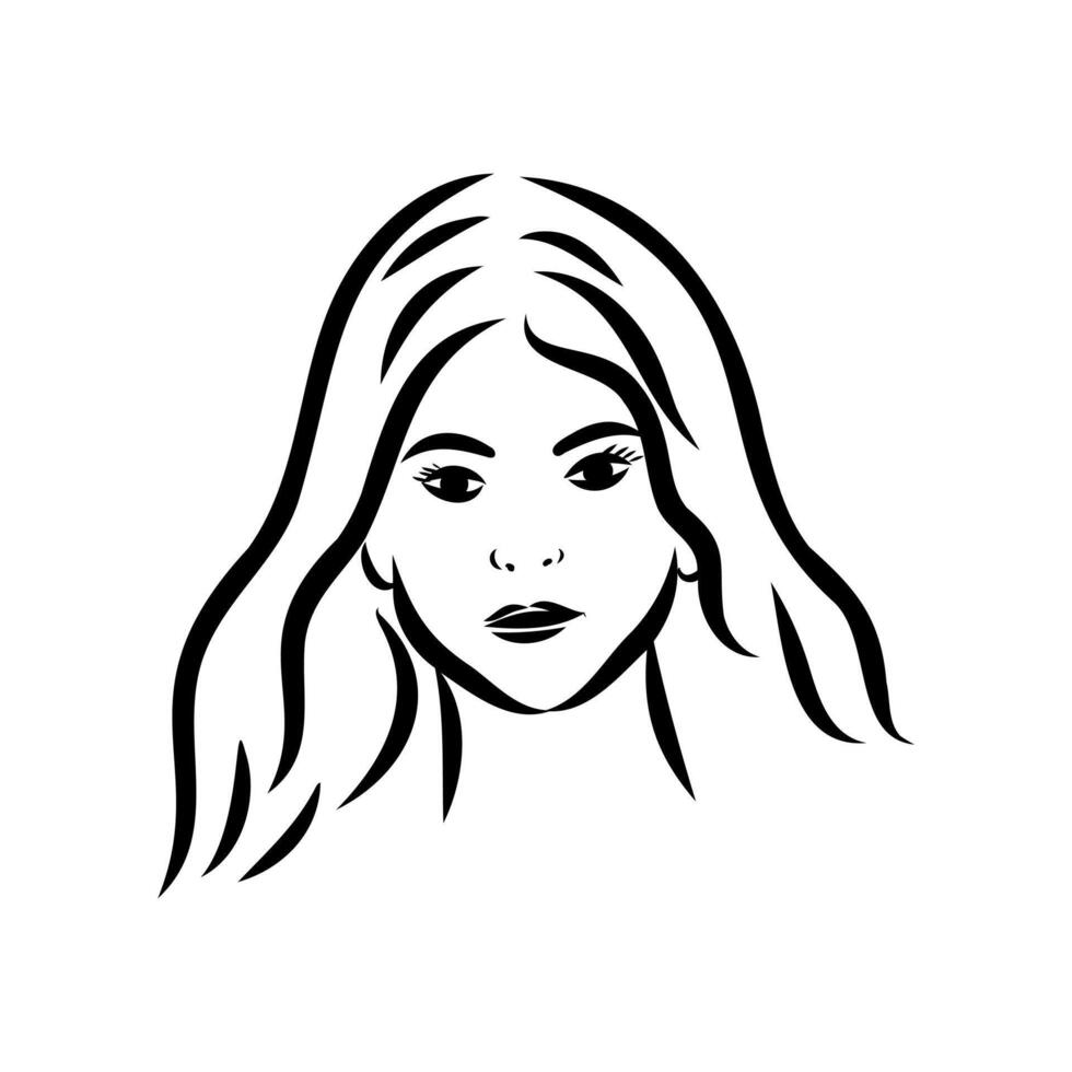 model girl's head drawing vector