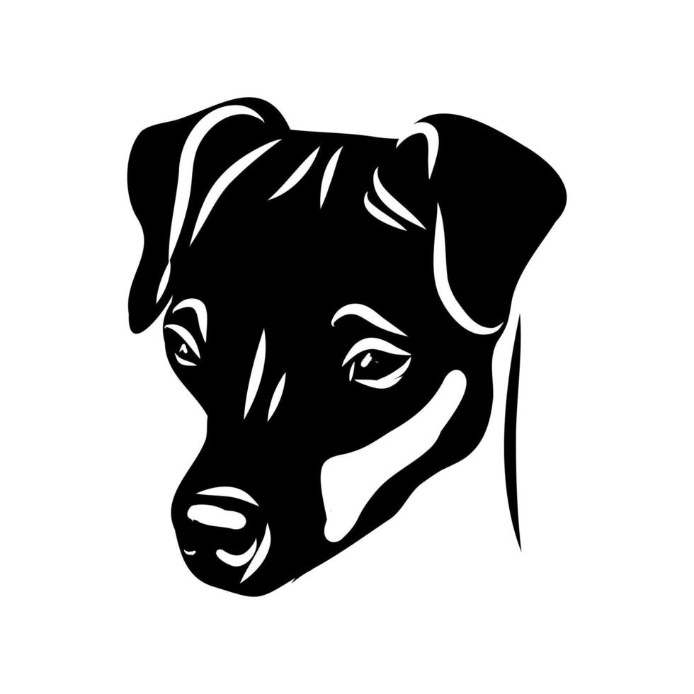 head drawing of a miniature Japanese terrier vector