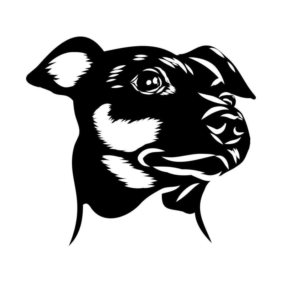 Japanese terrier dog black and white sketch vector