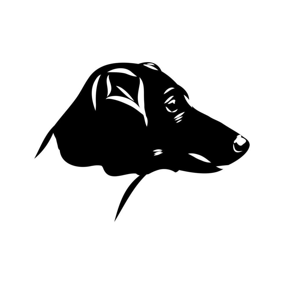 Japanese terrier head profile black and white sketch vector