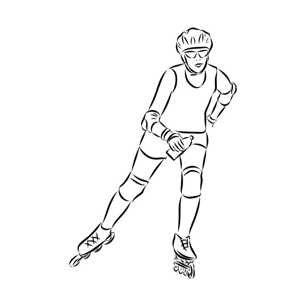 roller skating drawing vector