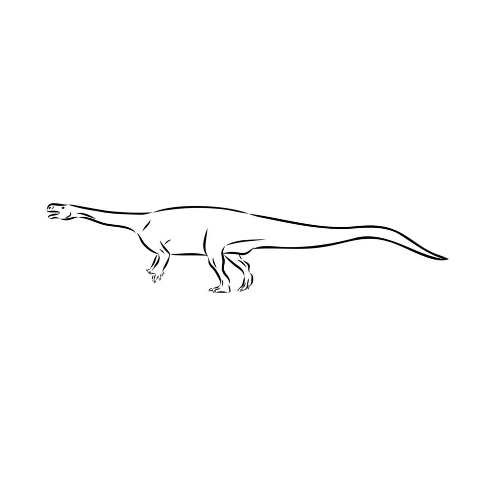 Dinosaur aardonyx black and white drawing vector