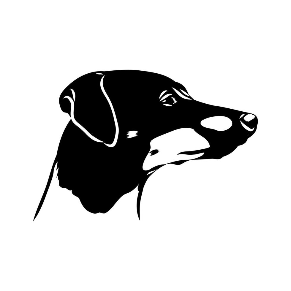 Japanese terrier head profile sketch vector