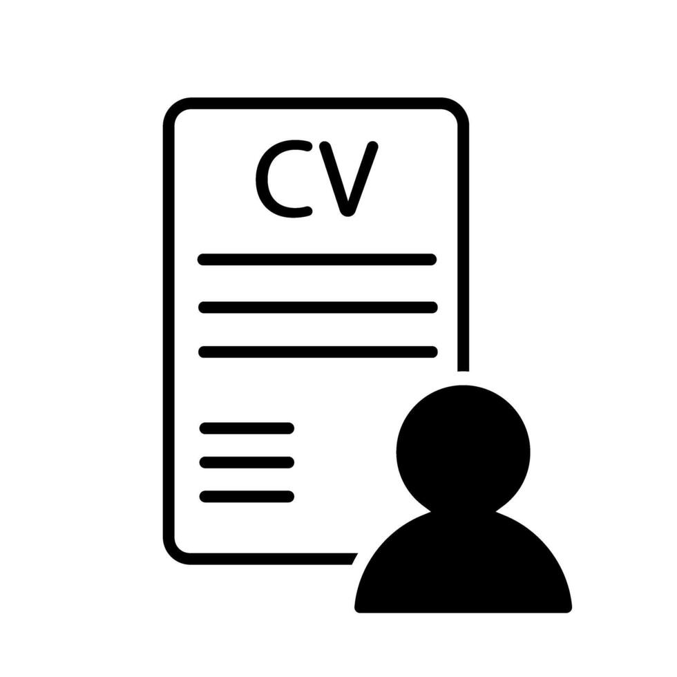 CV icon . A thin line sign. Isolated contour symbol illustration. vector