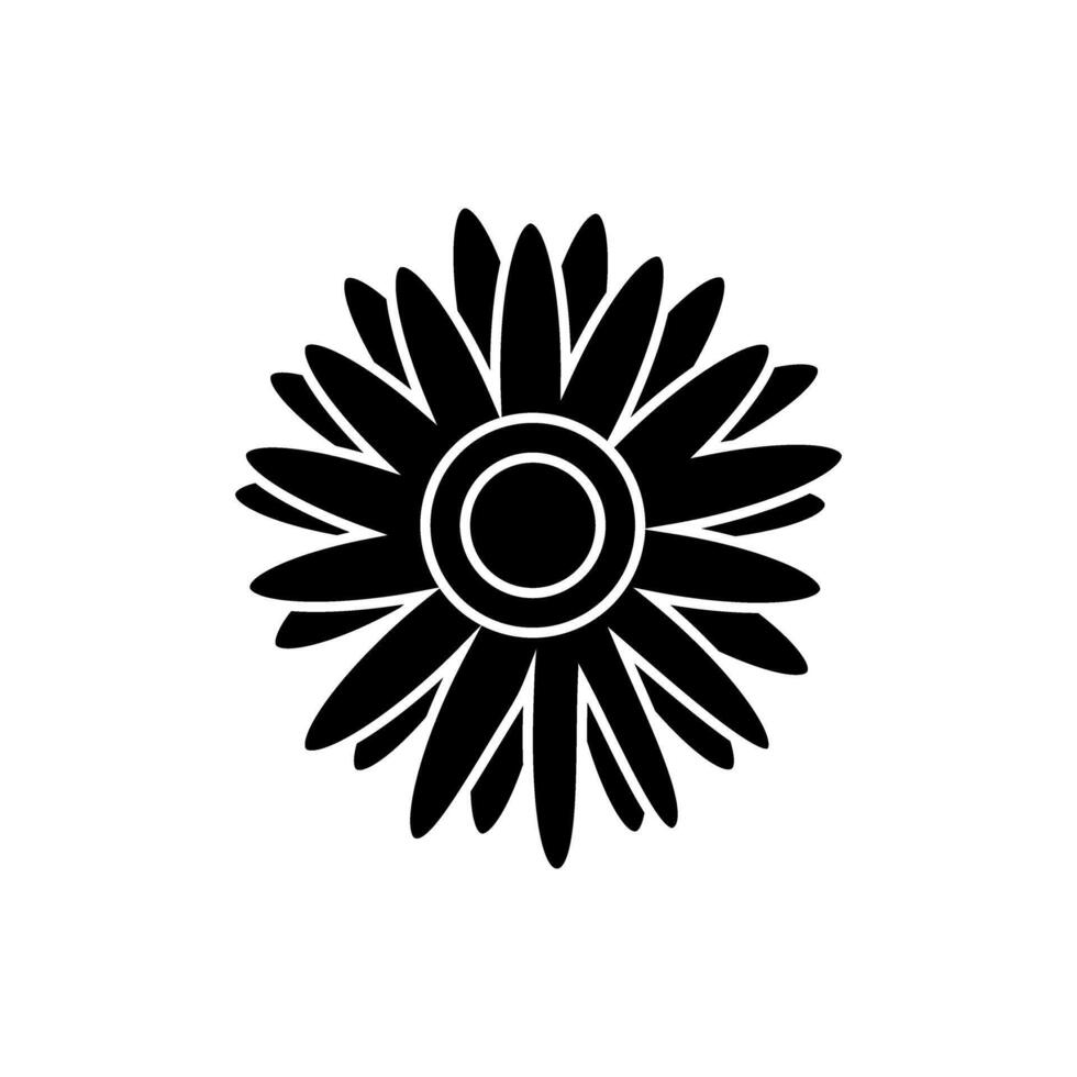 Beautiful flower garden decorative icon illustration design graphic silhouette black and white vector