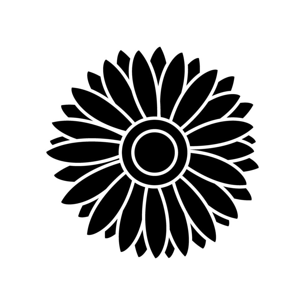 Beautiful flower icon over white background, silhouette style, illustration vector