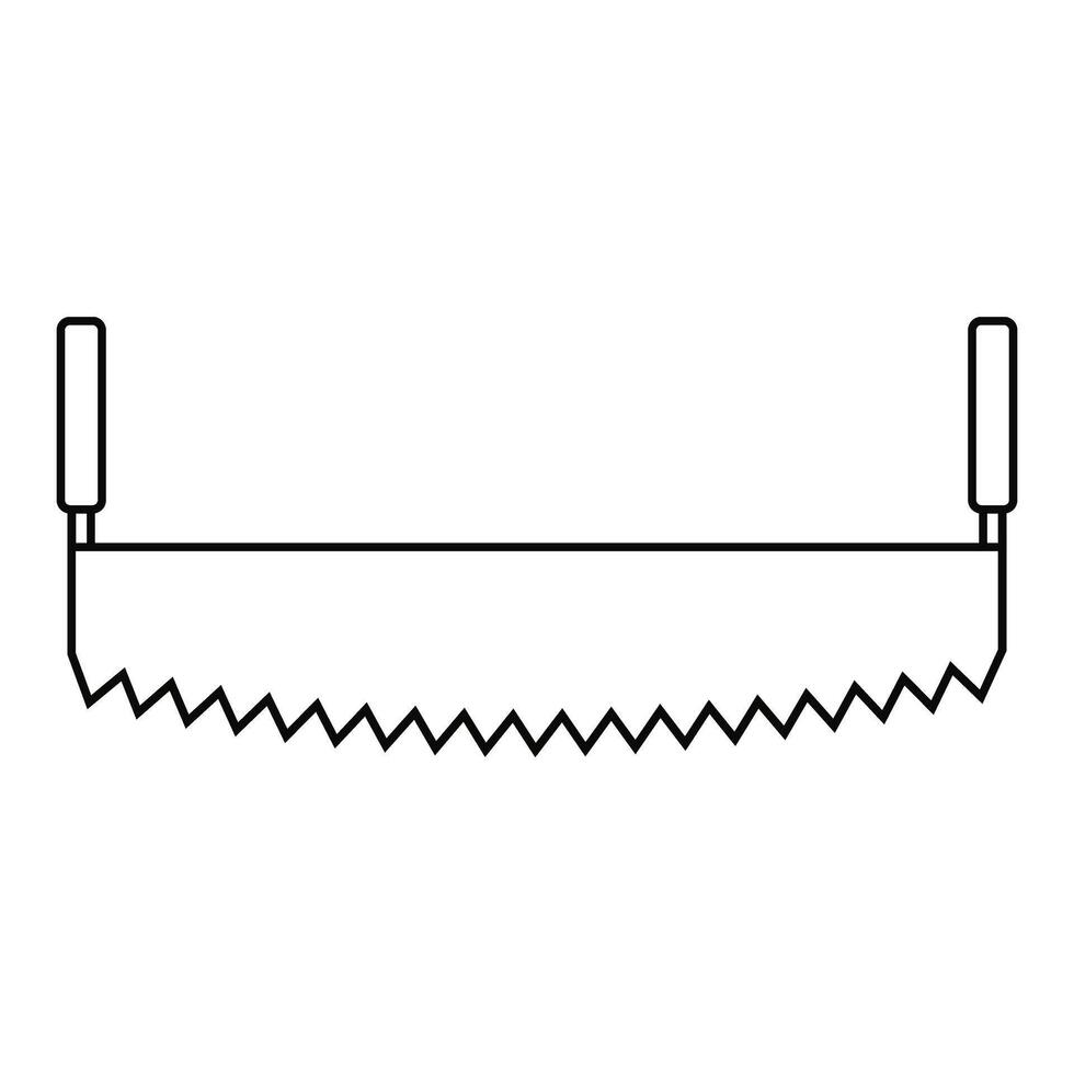 Hand saw icon in outline style isolated on white background. Sawmill symbol stock illustration. vector