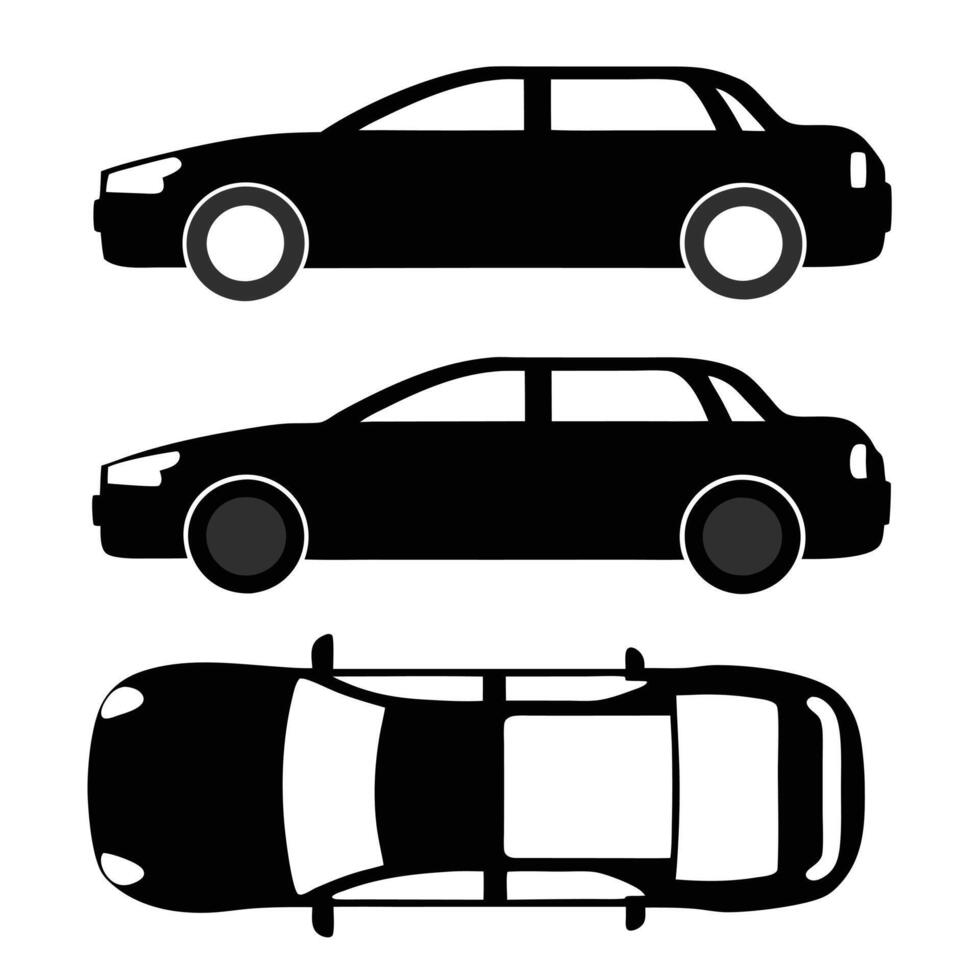 Car Outline Collection Minimalist Auto Icons vector