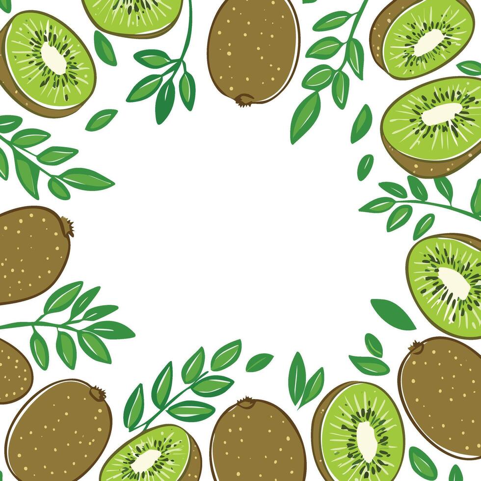 square kiwi pattern with copy space vector