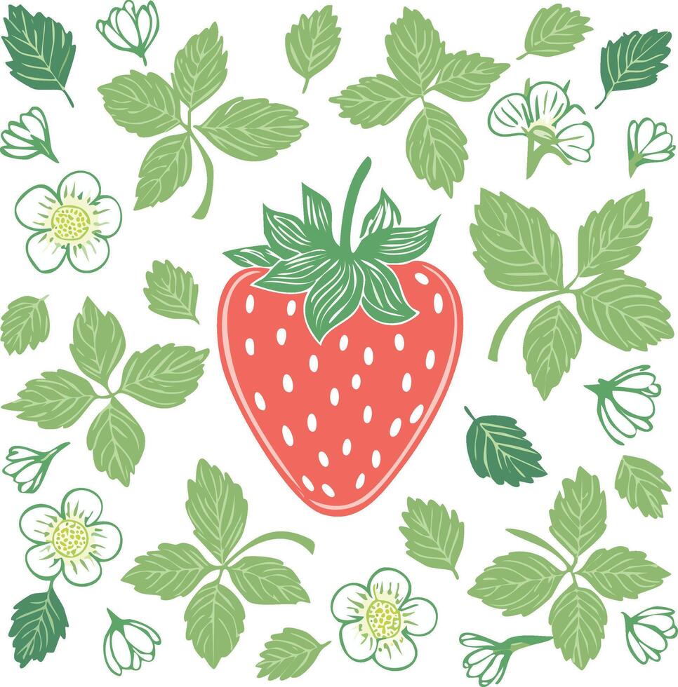 colorful strawberry pattern vector
