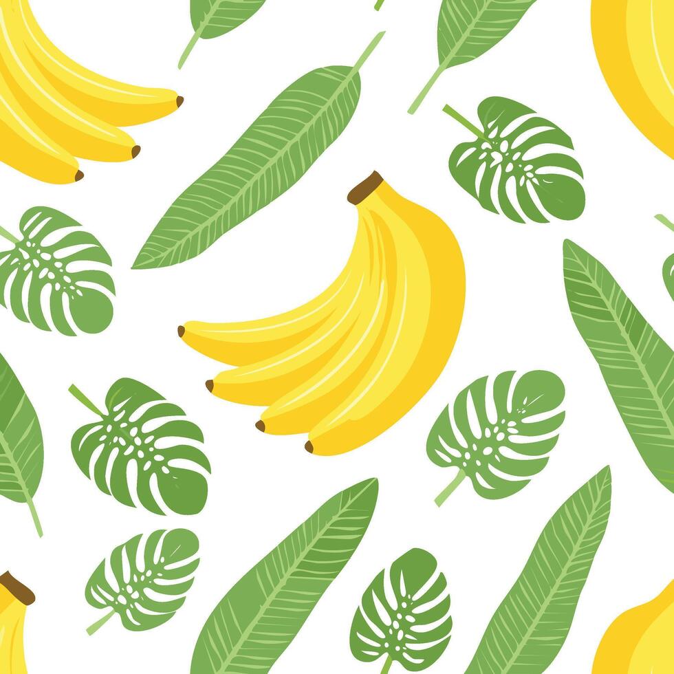 banana pattern on white background vector