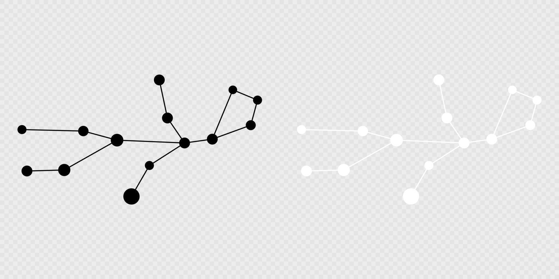 Virgo constellation map set. illustration. vector