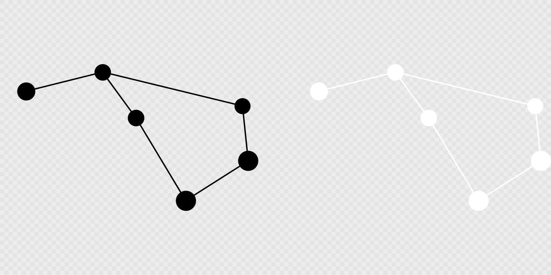 Volans constellation map set. illustration. vector