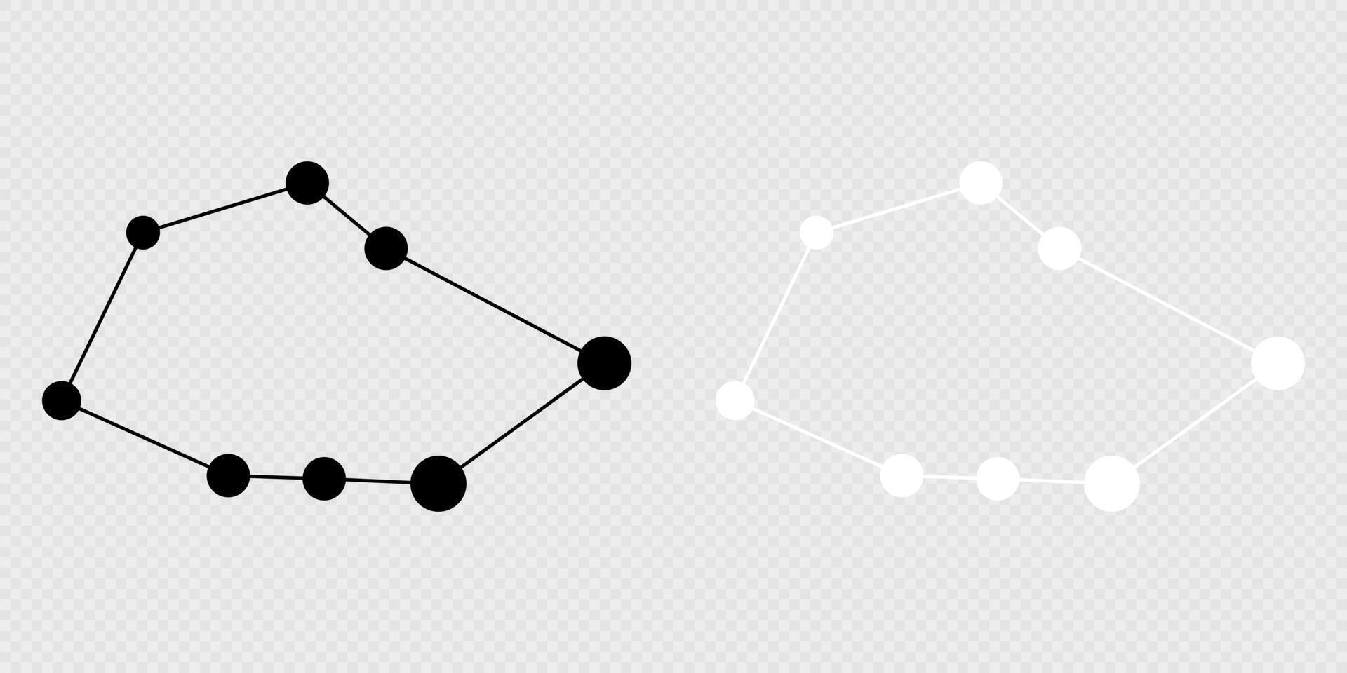 Vela constellation map set. illustration. vector