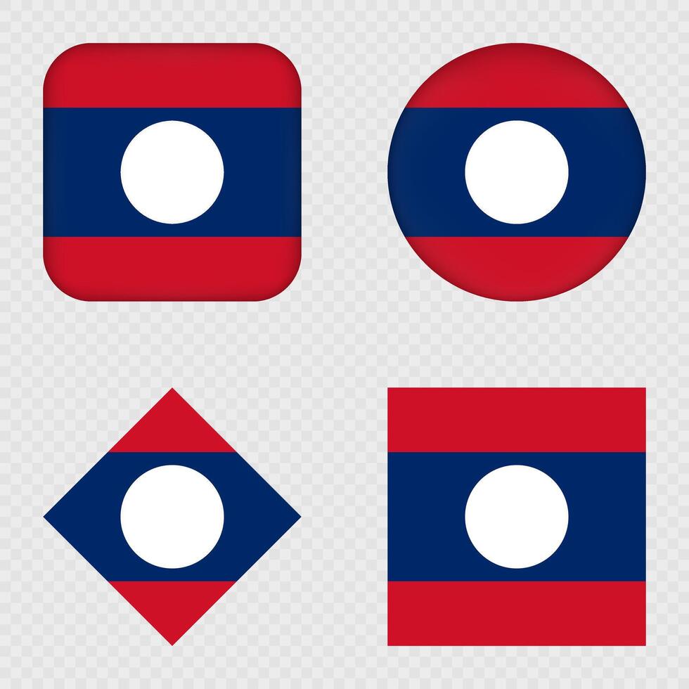 Laos Flag Icons Pack. vector
