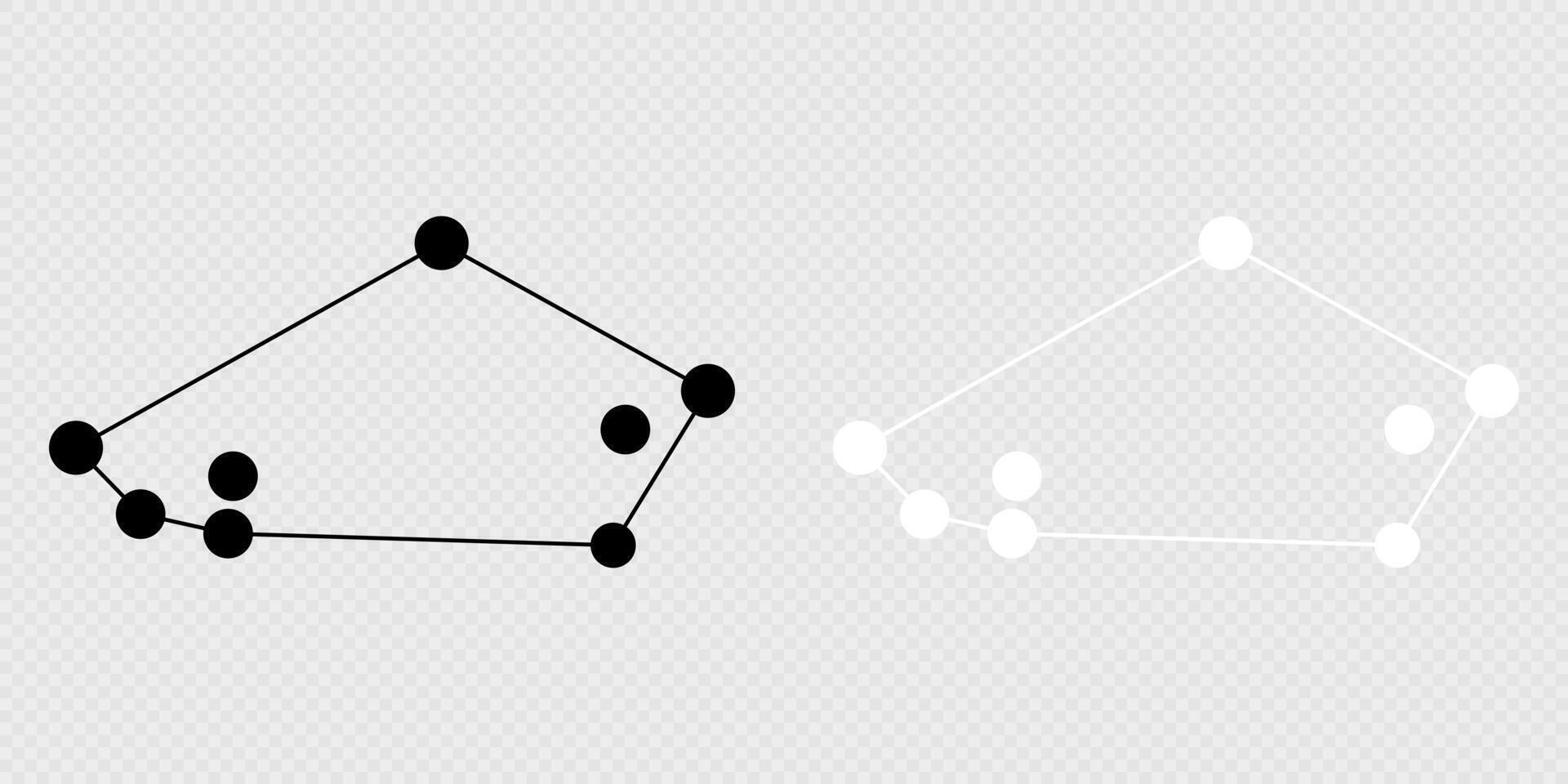 Tucana constellation map set. illustration. vector