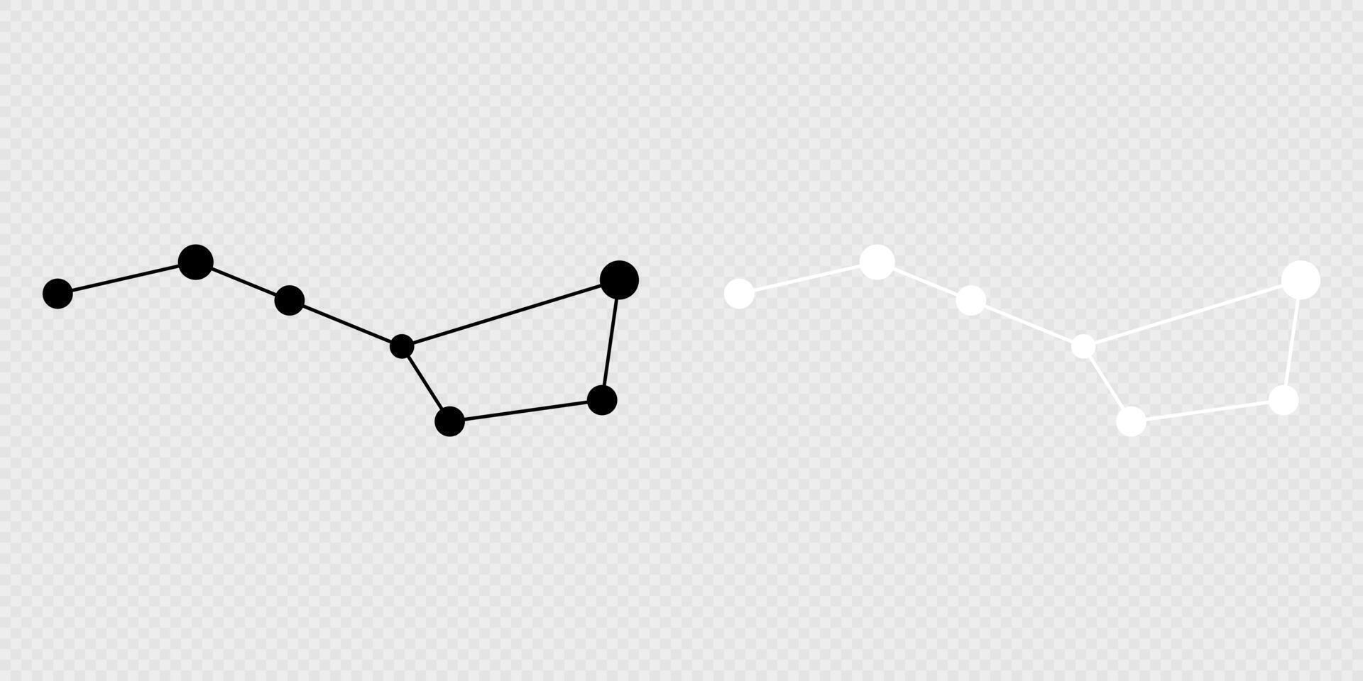 Ursa Major constellation map set. illustration. vector